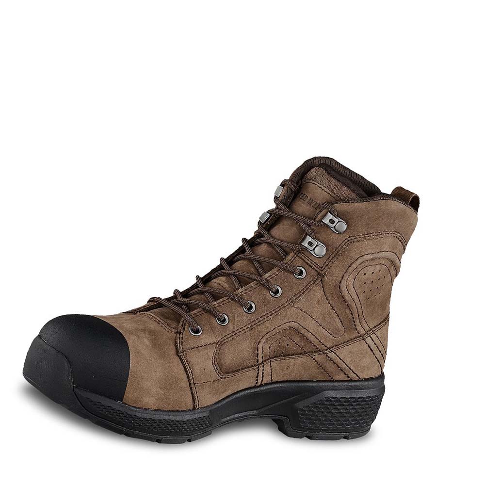 Red Wing Exos Lite 6-inch Safety Toe Men's Waterproof Boots Brown | ZA 45ZUT